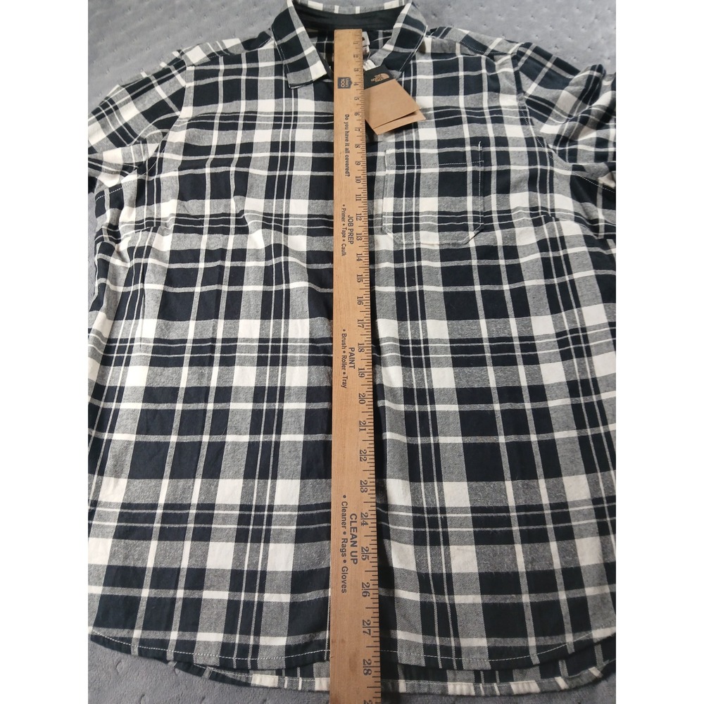 The North Face Womens Black White Plaid Long Sleeve Button Down Flannel Shirt XL - Picture 3 of 5